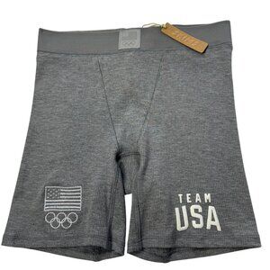 SKIMS Soft Lounge Boxer Short Team USA Olympic Capsule Heather Gray XS